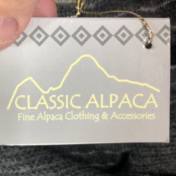 Classic Alpaca Sweater Womens Medium Gray SBaby Alpaca Big Collar Artsy NEW - Picture 3 of 16